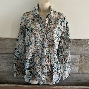 Orvis wrinkle-free paisley button down shirt size 16